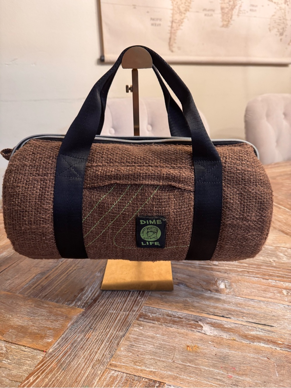 Dime Brown Barrel Bag